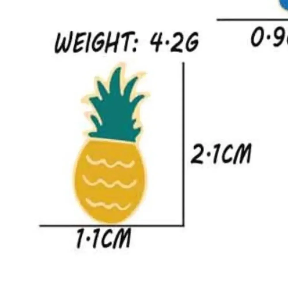 2 Piece Set Orange and Yellow Pineapple Pin Brooch